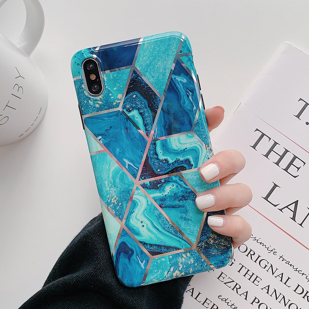 Plating Geometric Phone Case