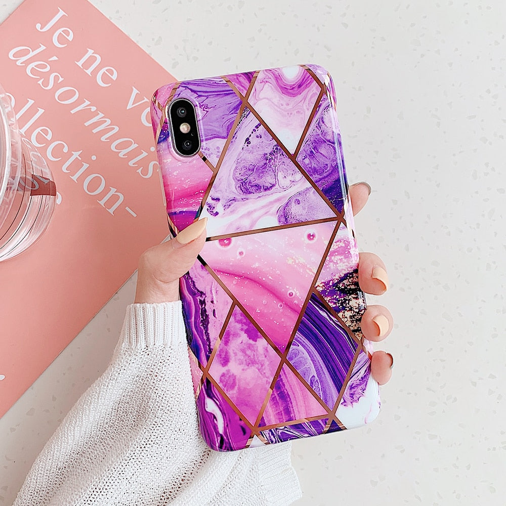Plating Geometric Phone Case