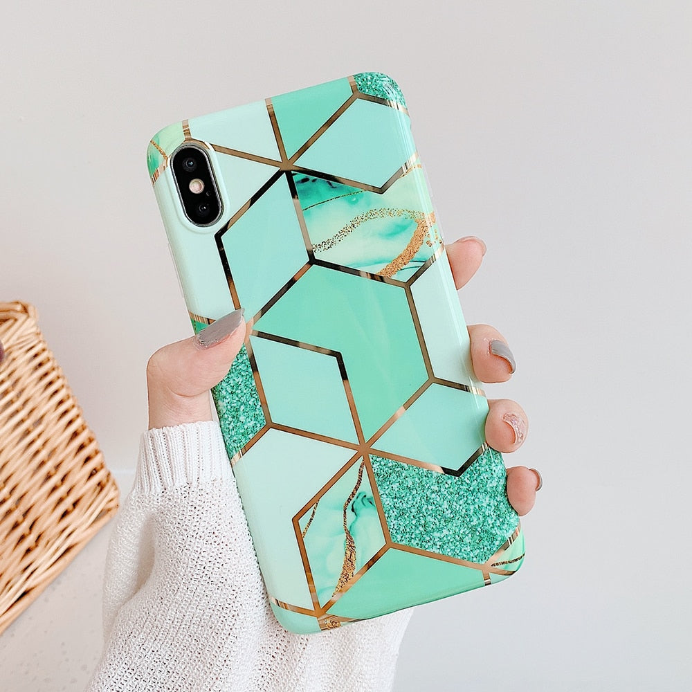 Plating Geometric Phone Case
