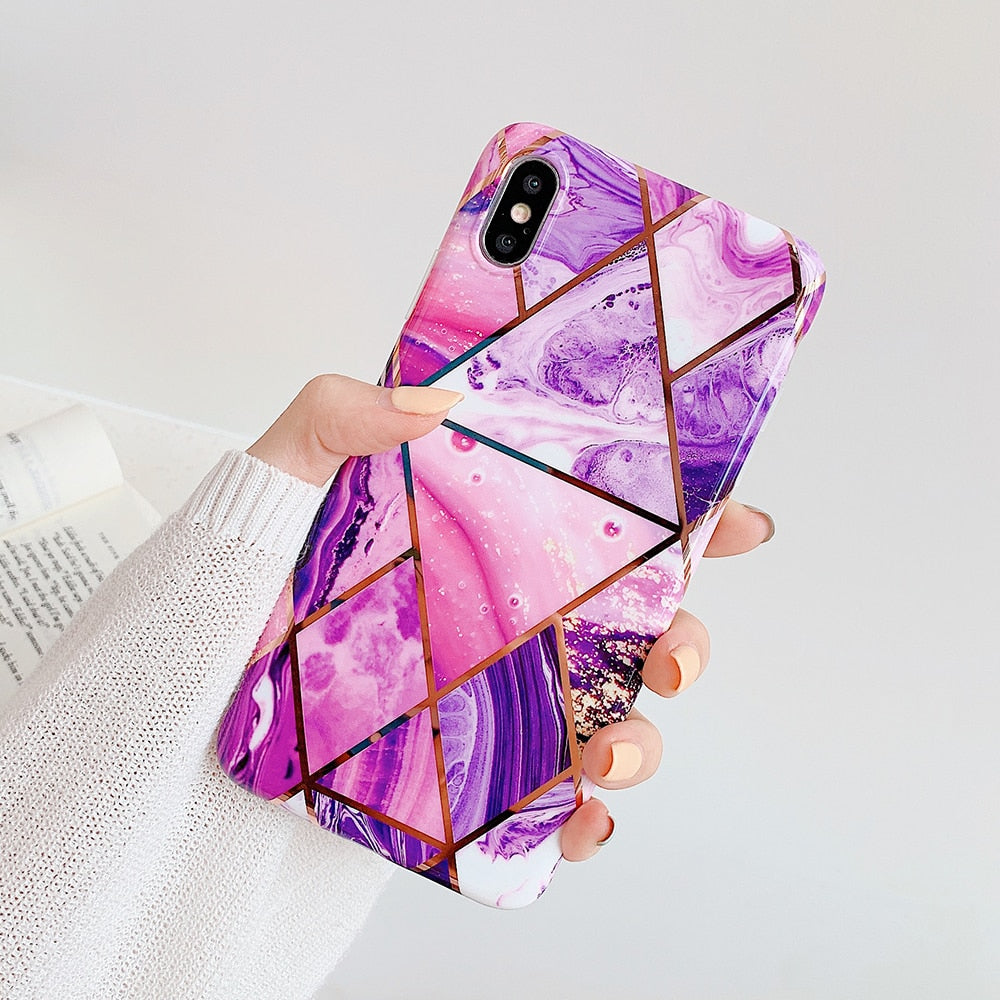 Plating Geometric Phone Case