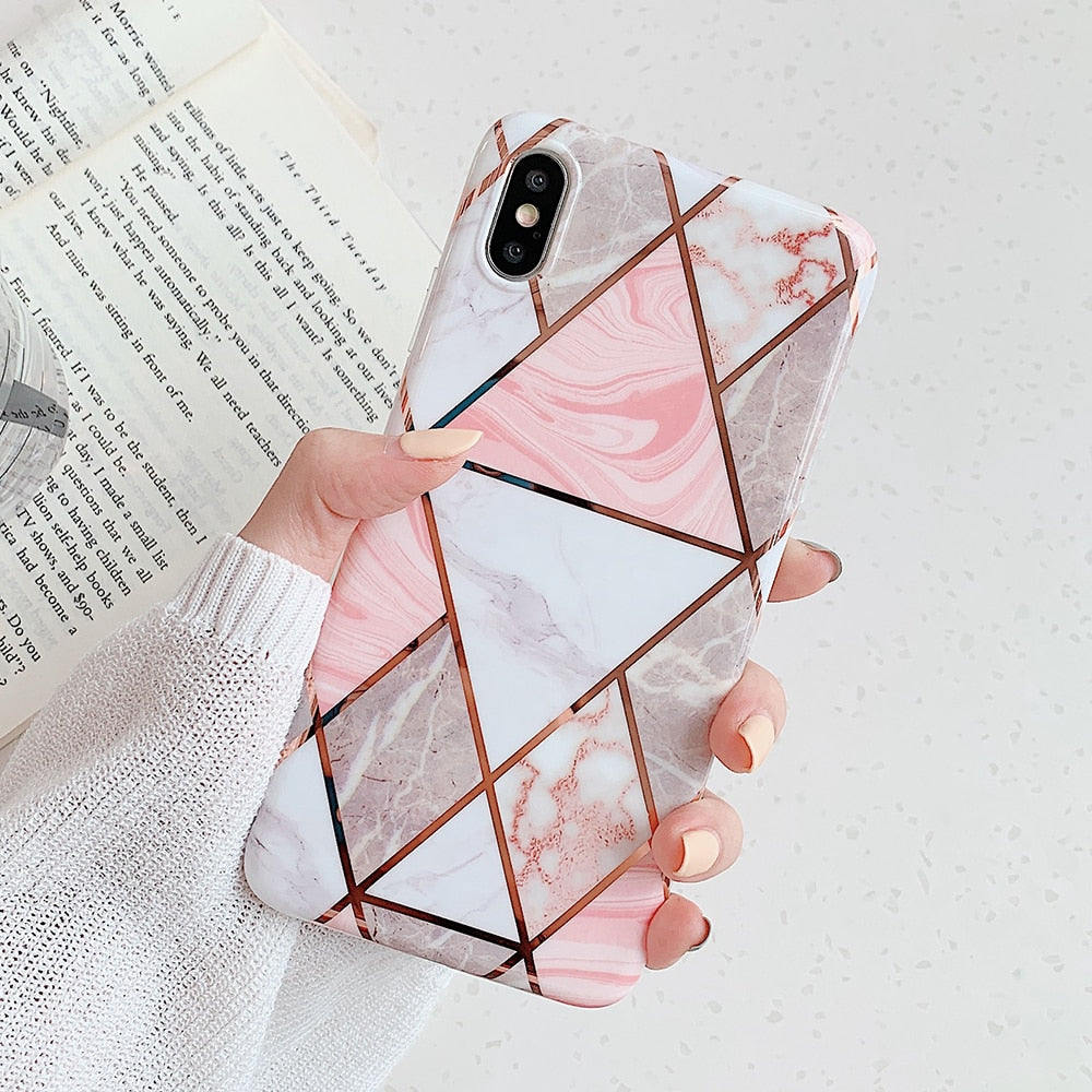Plating Geometric Phone Case
