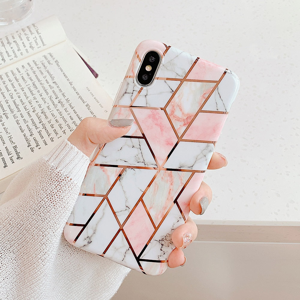 Plating Geometric Phone Case