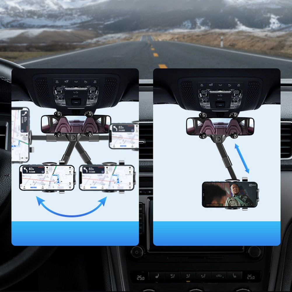 360° Rearview Mirror Phone Holder