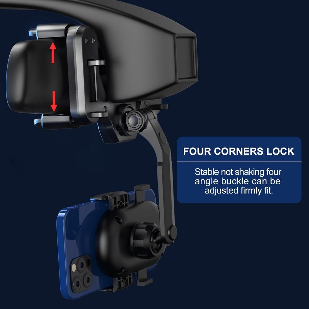 360° Rearview Mirror Phone Holder