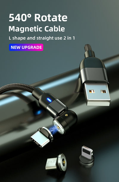 540° Rotate Magnetic Charging Cable