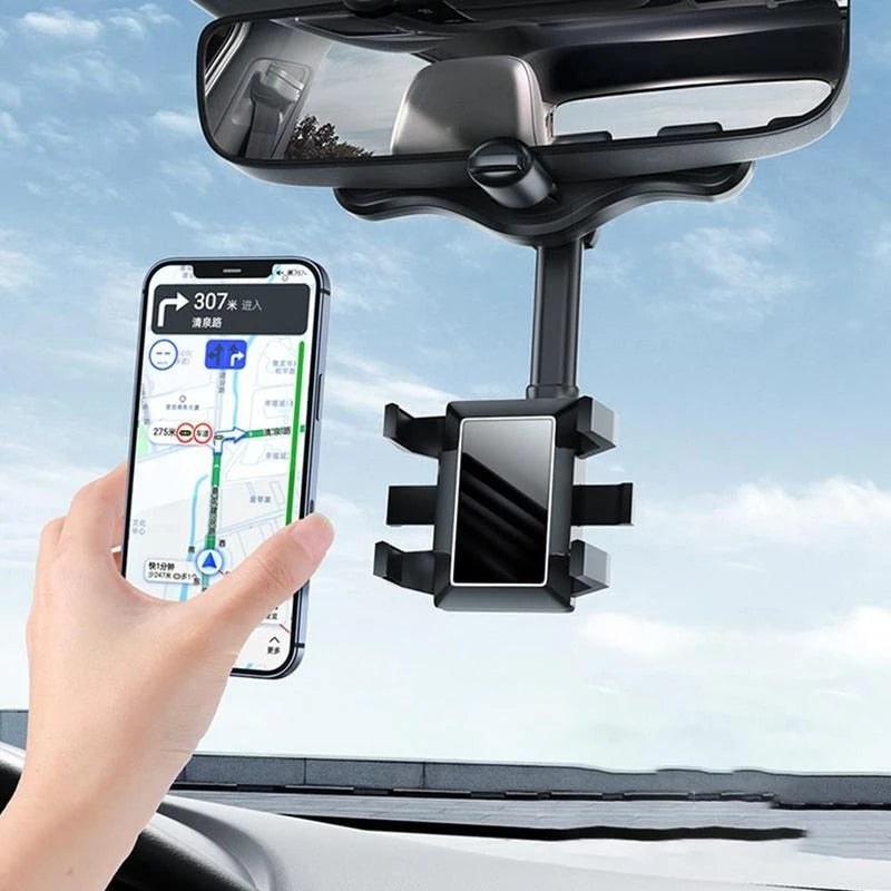 360° Rearview Mirror Phone Holder