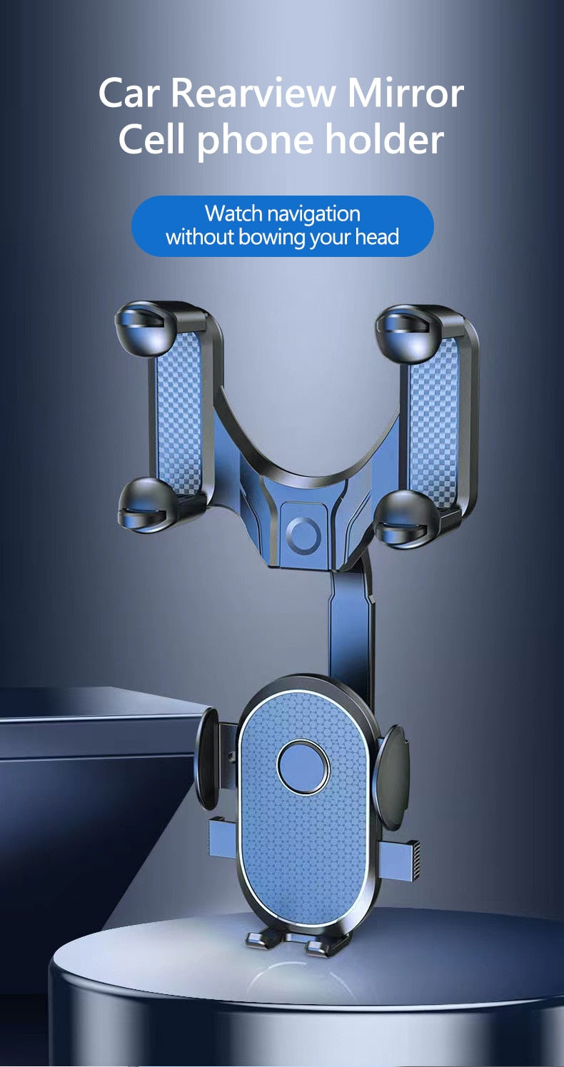 360° Rearview Mirror Phone Holder