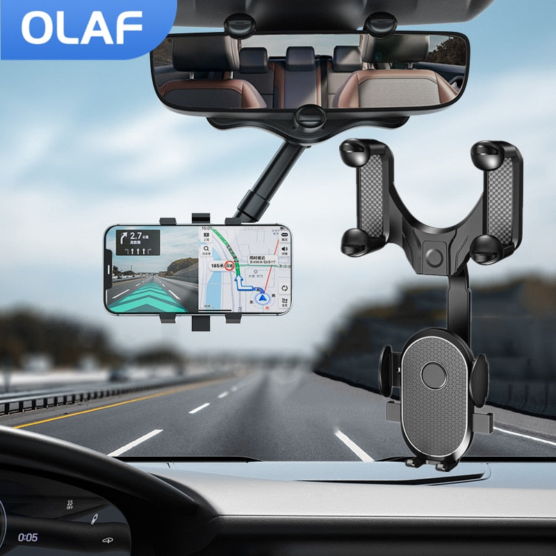 360° Rearview Mirror Phone Holder