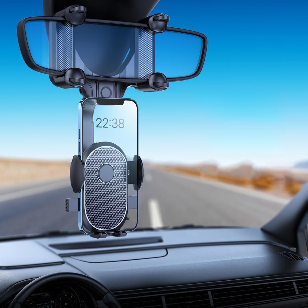360° Rearview Mirror Phone Holder